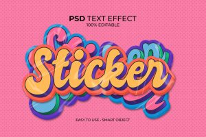 Sticker Retro Style Text Effect