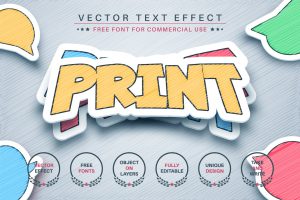 Sticker with shadow – editable text effect