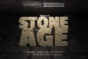 Stone Age Editable Text Effect