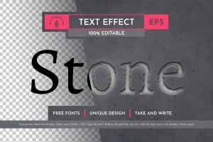 Stone Editable Text Effect, Graphic Style