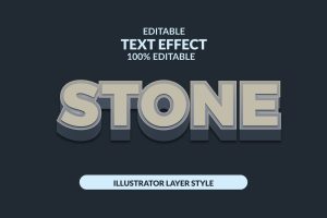 STONE Editable Text Effect (Illustrator)