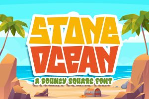 Stone Ocean a Bouncy Square Font