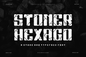 Stoner Hexago – Stone & Typeface Font