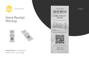 Store Receipt Mockup Set