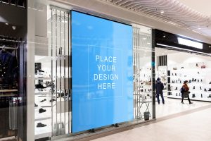 Store Window Screen Poster Mockup
