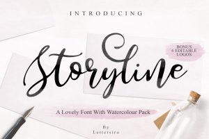 Storyline Font & Watercolour Pack