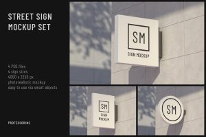 Street Sign Mockup Set