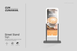Street Stand Sign Mockup
