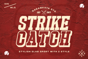 Strike Catch – 12 College Baseball Sport Font