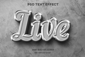 Strong metal glossy text effect