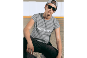 Sublimated T-Shirt Mockup Featuring a Young Man