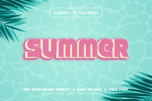 Summer 3D Text Effect