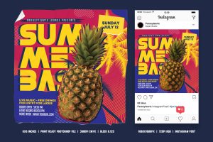 Summer Bash Square Flyer & Instagram Post