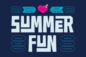Summer Fun Modern Retro Vintage Logo Branding Font