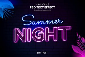Summer Night – Summer Tropical Neon Text Effect