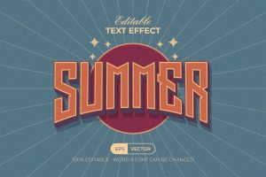 Summer Text Effect Vintage Style