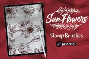 Sun Flower Brush Stamp