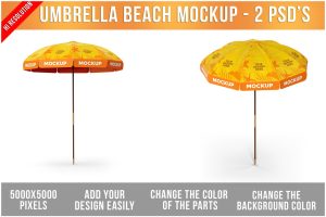 Sunshade Beach Umbrella Mockup