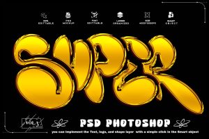 Super Golden Text Effect Photoshop PSD