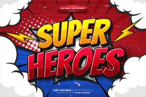 Super Heroes Cartoon Comic Text Effect