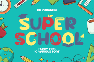Super School – Funny Kids 10 Various Font