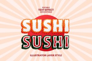 Sushi Editable Text Effect