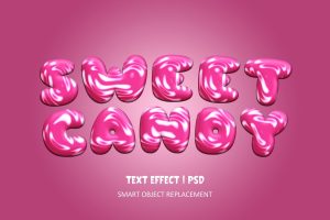 Sweet candy realistic text effect