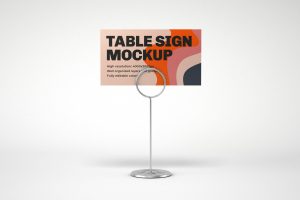 Table Sign Mockup