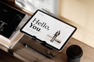 Tablet On A Holder Mockup