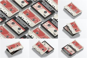 Tape Cassette Mockup Perspective View
