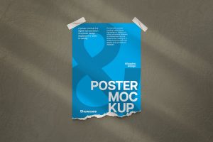 Tape Ripped Poster Mockup