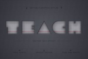 Teach Slice – Editable Text Effect, Font Style