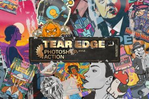 Tear Edge Sticker Poster Photoshop Action