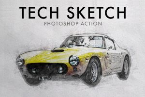 Tech Sketch Photoshop Action