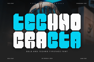 Techno Cracta – Block & Futuristic Font