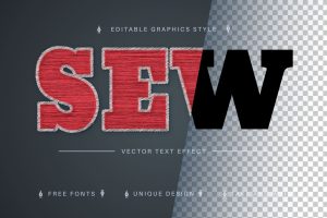 Thread Embroidery Editable Text Effect, Font Style