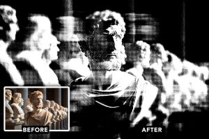 Threshold Halftone Photo Effect