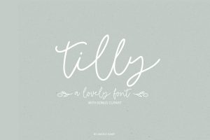Tilly, a lovely font & bonus clipart