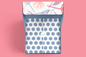 Top view of Open Mailing Box Mock-up
