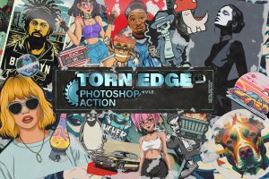 Torn Edge Sticker Poster Photoshop Action