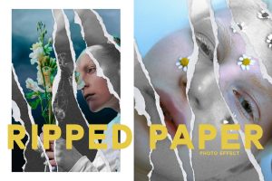 Torn Paper Edges Photo Effect Template