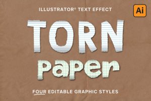 Torn Paper Text Styles for Illustrator