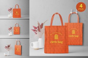 Tote Bag Mockup or Cloth Bag Mockup
