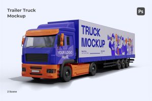 Trailer Truck Mockup