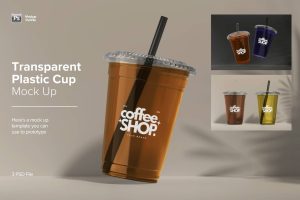 Transparent Plastic Cup Mock Up