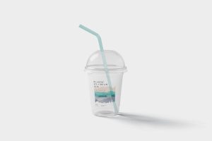 Transparent Plastic Ice Cream Cup Mockups
