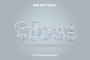 Transparent Shattered Glass Psd Text Effect
