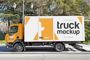 Transport Truck Mockup