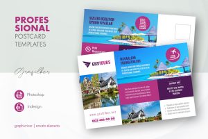 Travel Tours Postcard Templates