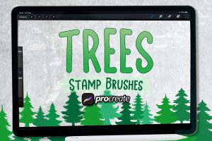 Trees Brush Stamp